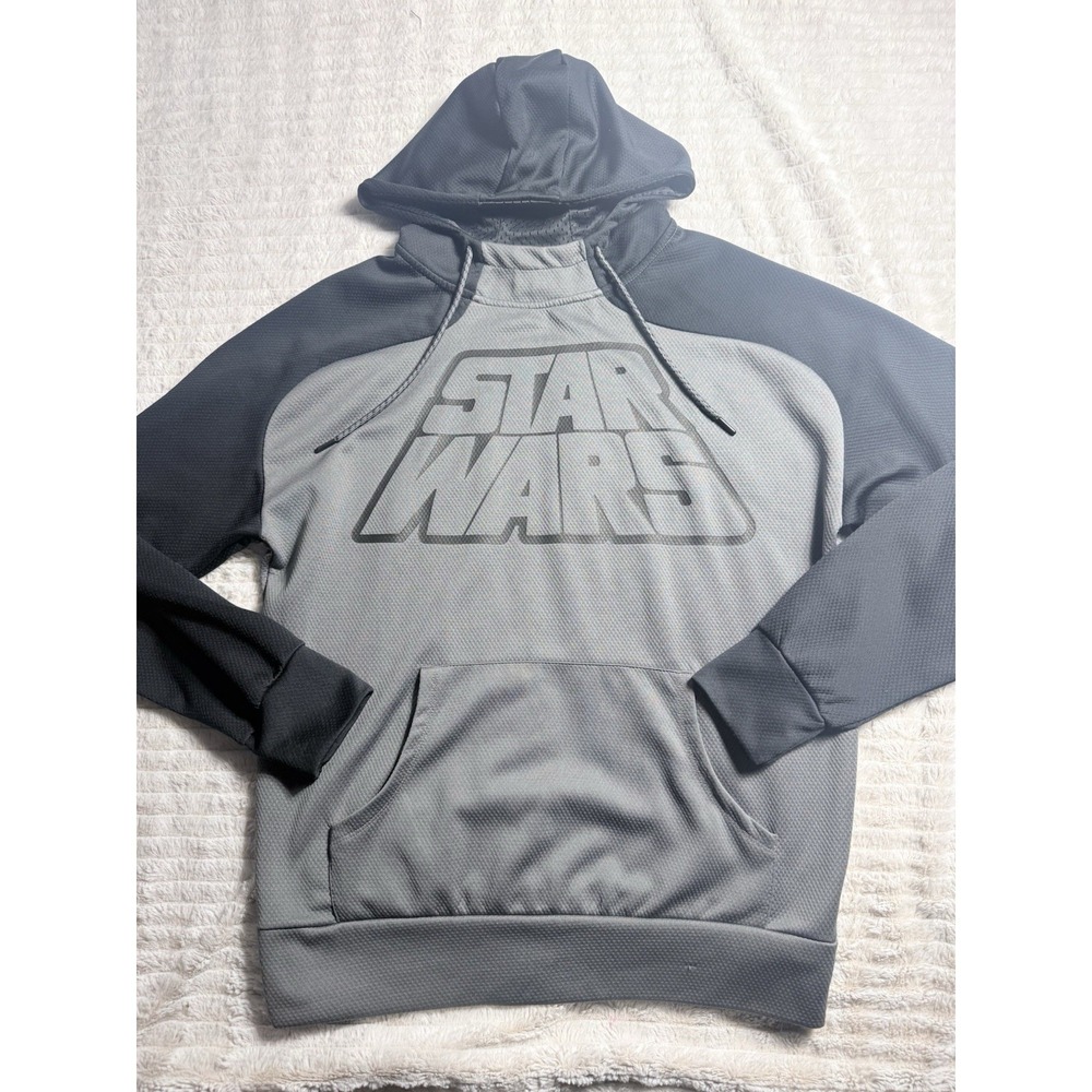 Star Wars Men Med Black & Gray Pullover Hoodie Sweatshirt NICE Warm Comfy‎ Force